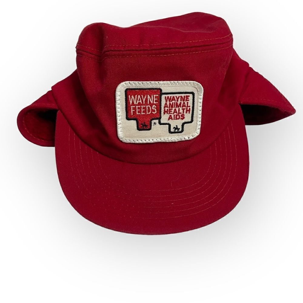Wayne Feeds Animal Health Aids Red Hat Fleece Vintage Patch K-Brand - Picture 12 of 12